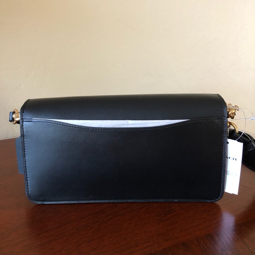 NWT Coach 91215 Leather Tabby Shoulder Bag 26 With Signature Canvas-B4/Tan Black - Picture 3 of 13